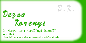 dezso korenyi business card